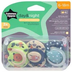 Tommee Tippee Day & Night 6-18 m Pacifiers 1 Each