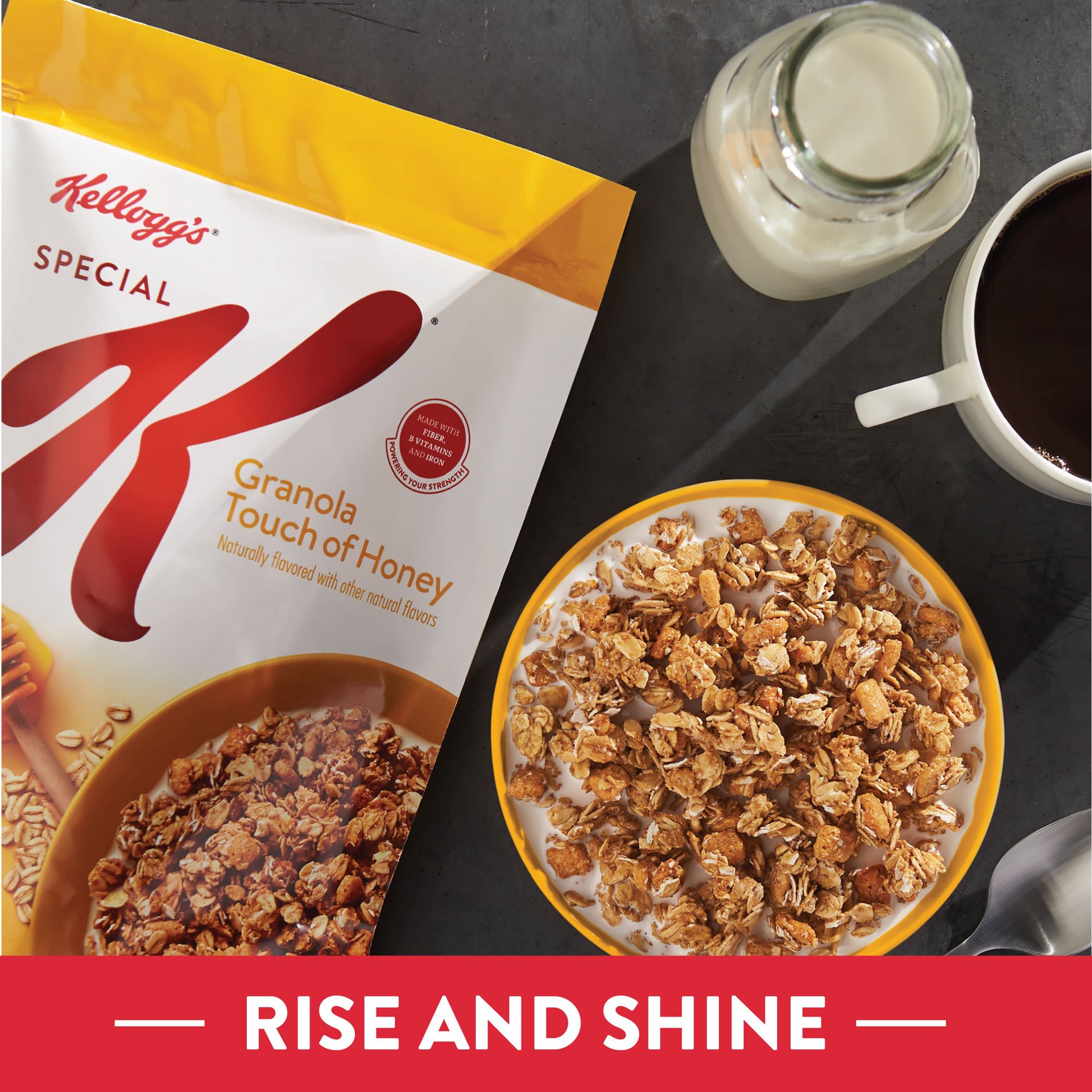 slide 5 of 5, Special K Granola Cereal, Fiber, Whole Grain Cereal, Touch of Honey, 11.3oz Bag, 1 Bag, 11.3 oz