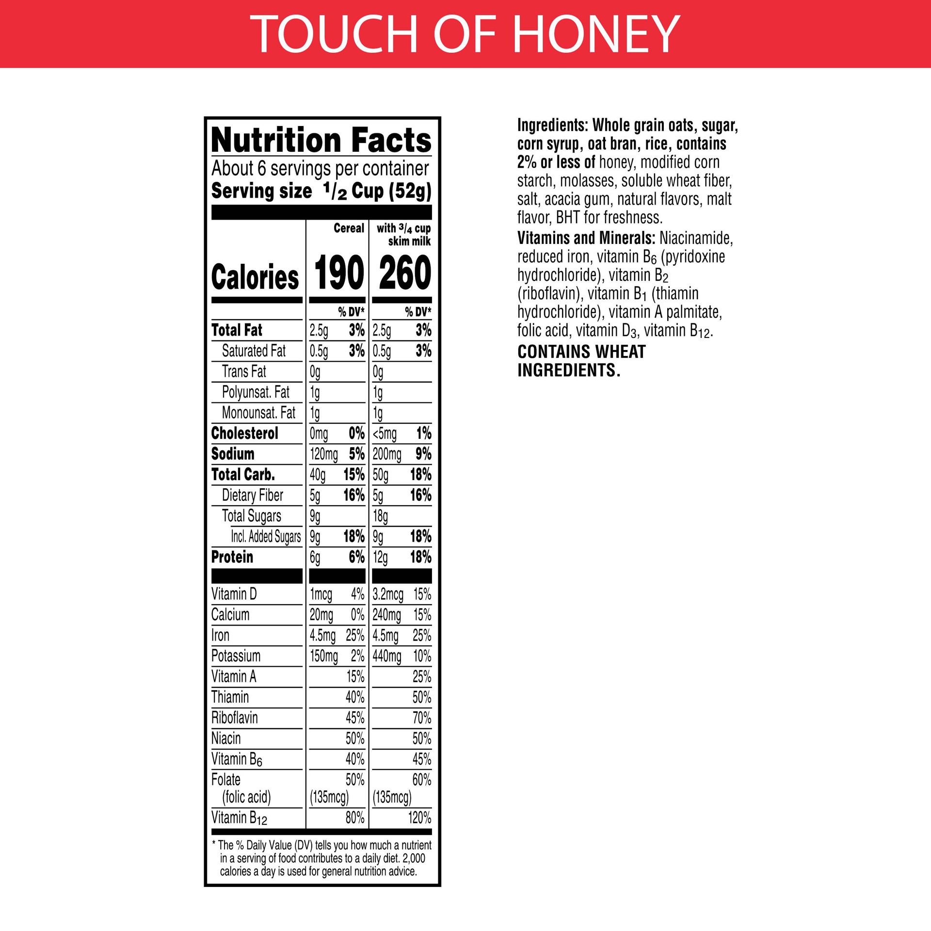 slide 2 of 5, Special K Granola Cereal, Fiber, Whole Grain Cereal, Touch of Honey, 11.3oz Bag, 1 Bag, 11.3 oz