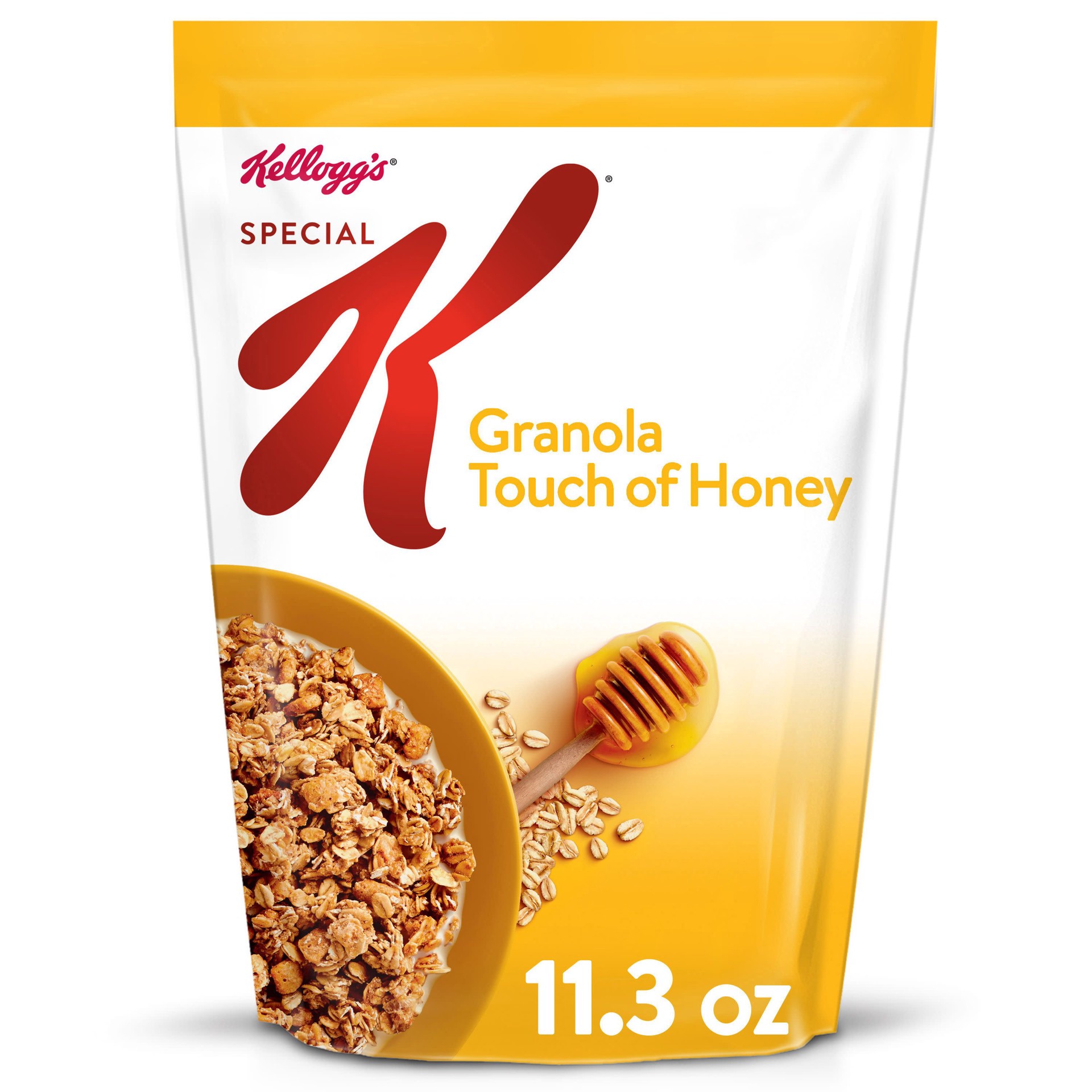 slide 1 of 5, Special K Granola Cereal, Fiber, Whole Grain Cereal, Touch of Honey, 11.3oz Bag, 1 Bag, 11.3 oz