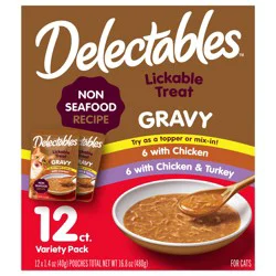 Delectables Gravy Lickable Cat Treat Variety Pack, 12ct