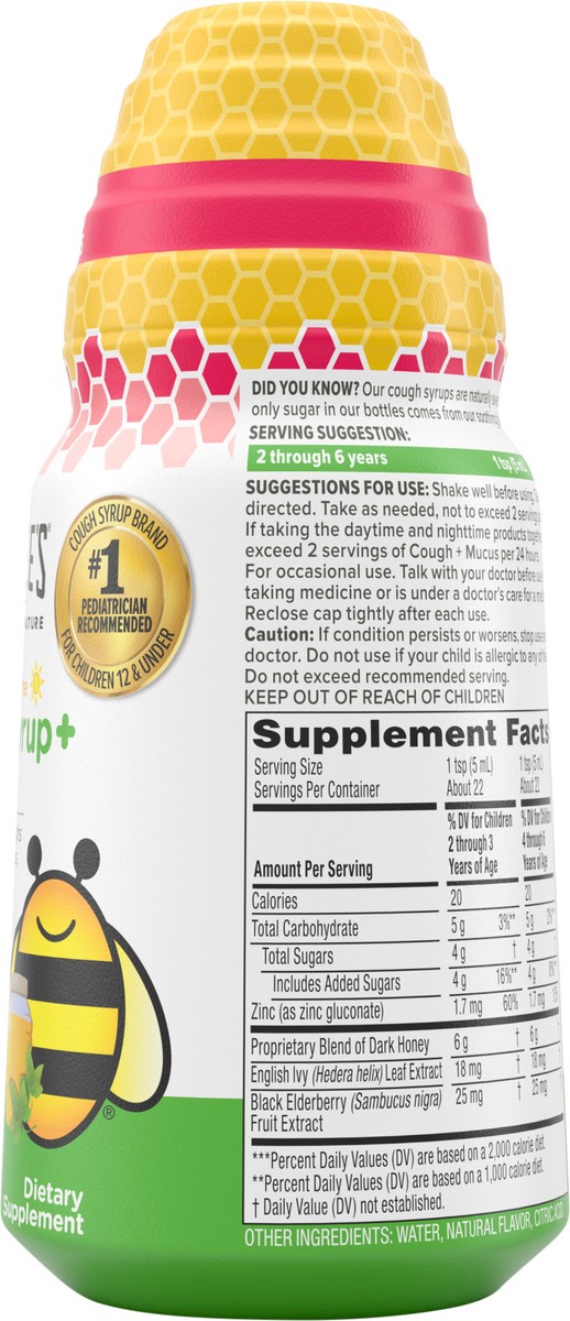 slide 4 of 5, Zarbee's Naturals Zarbee’s Kids Cough + Mucus Daytime with Honey, Ivy Leaf, Zinc & Elderberry, Mixed Berry, 4FL Oz, 4 fl oz