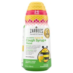 Zarbee's Naturals Zarbee’s Kids Cough + Mucus Daytime with Honey, Ivy Leaf, Zinc & Elderberry, Mixed Berry, 4FL Oz