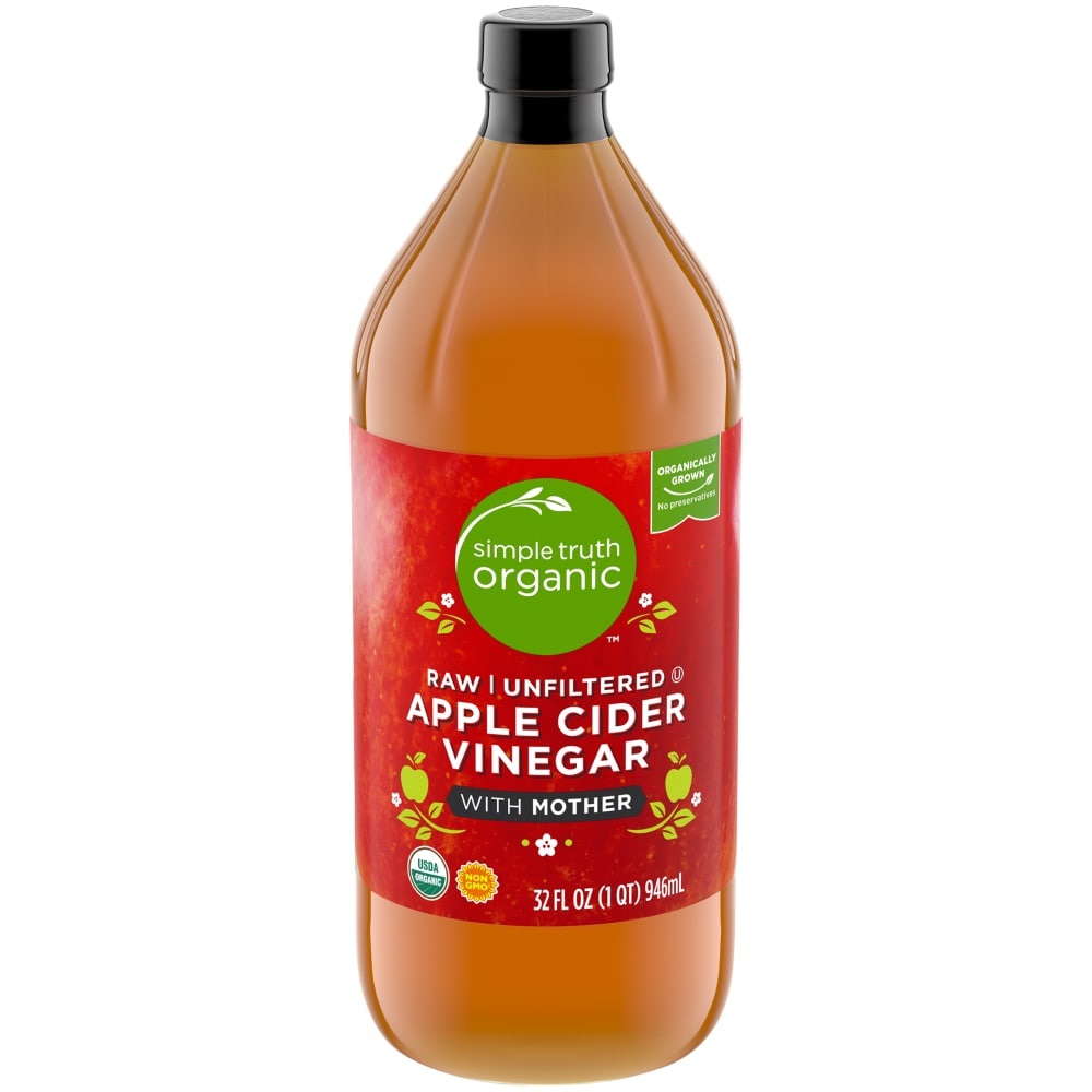 slide 1 of 1, Simple Truth Organic Raw Unfiltered Apple Cider Vinegar With Mother, 32 fl oz