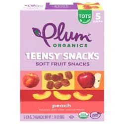 Plum Organics Tots Soft Fruit Snacks Peach .35oz Pouch/5-Count Box