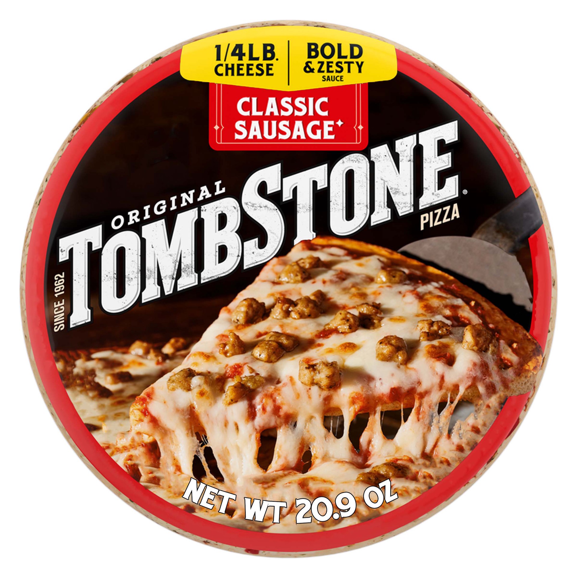 slide 1 of 7, Tombstone Classic Sausage Frozen Pizza, 20.90 oz