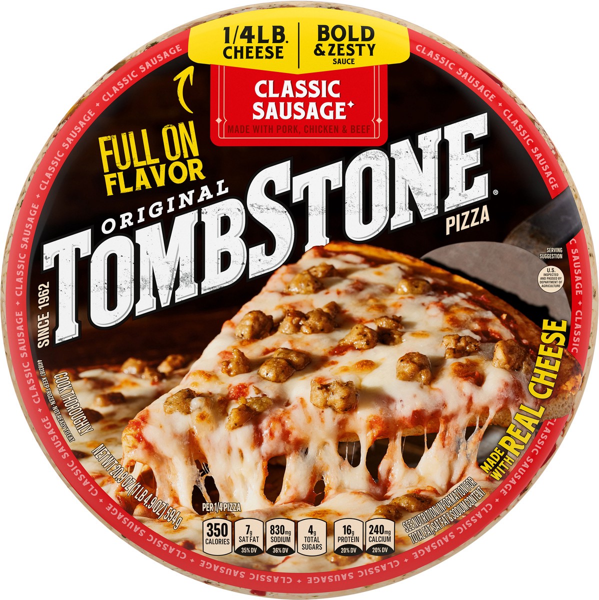 slide 4 of 7, Tombstone Classic Sausage Frozen Pizza, 20.90 oz