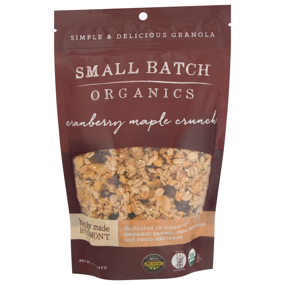 slide 2 of 12, Small Batch Organics Cranberry Maple Crunch Granola 12 oz, 12 oz