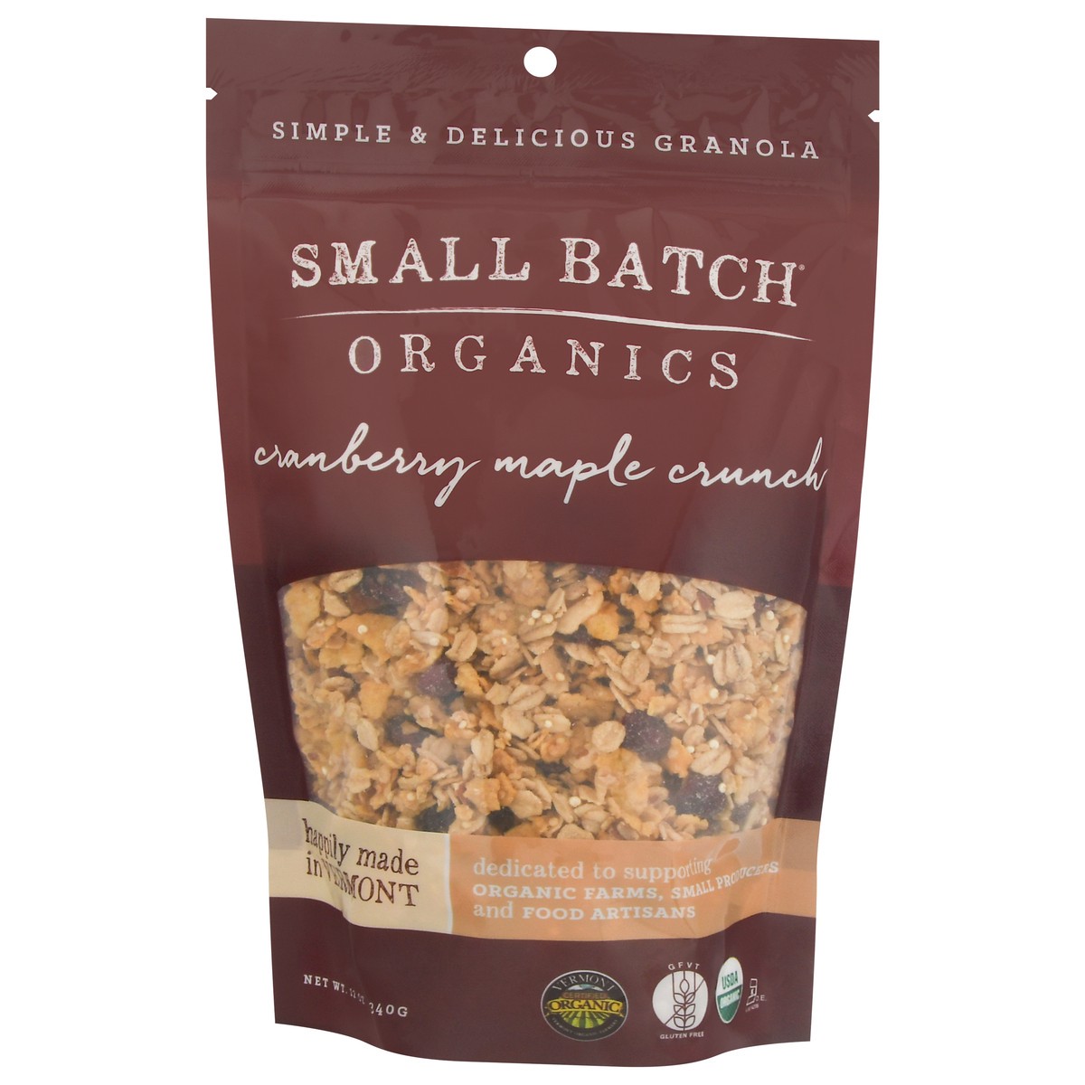 slide 3 of 12, Small Batch Organics Cranberry Maple Crunch Granola 12 oz, 12 oz