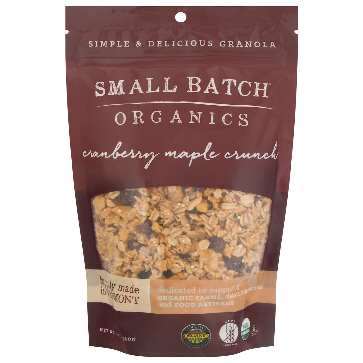 slide 1 of 12, Small Batch Organics Cranberry Maple Crunch Granola 12 oz, 12 oz