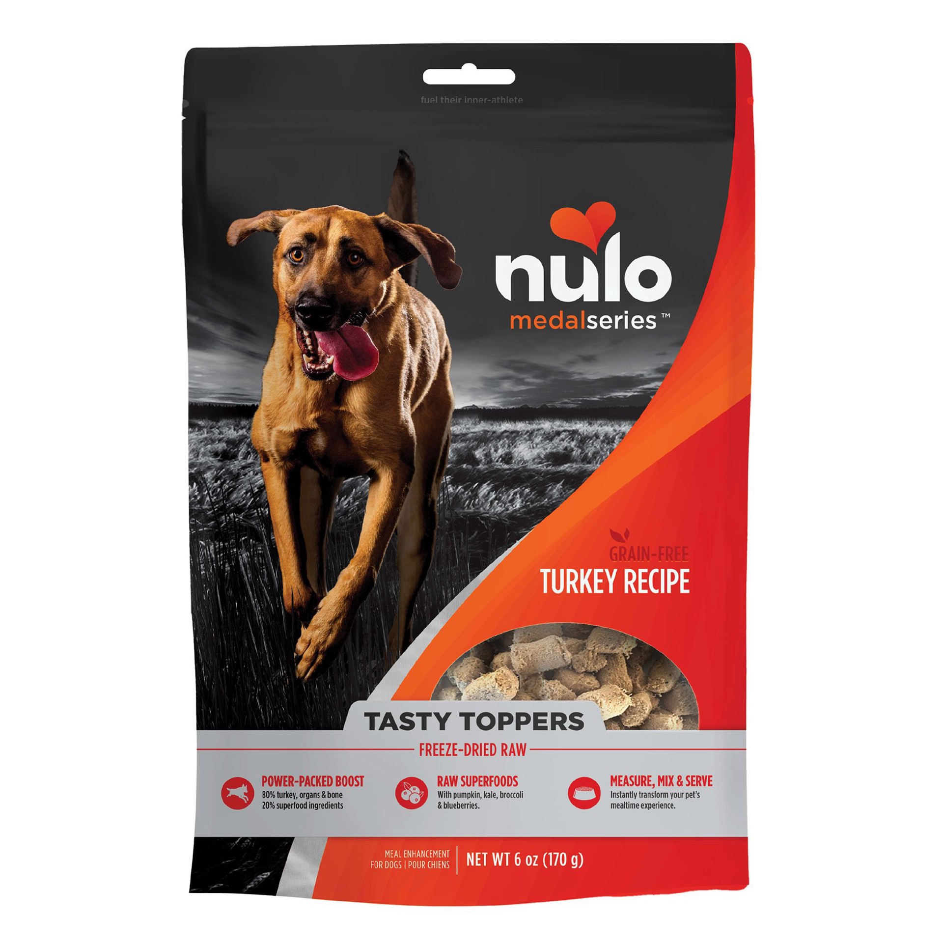 slide 1 of 1, Nulo MedalSeries Tasty Toppers Turkey Freeze-Dried Raw Dog Food 6 oz., 1 ct