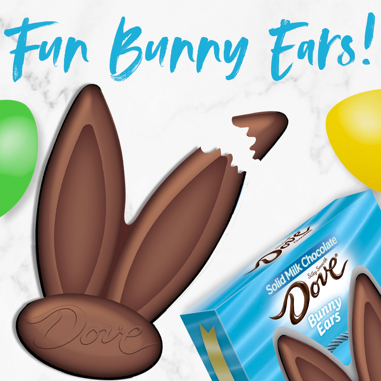 slide 4 of 7, Dove Milk Chocolate Easter Bunny Ears, 1.5 oz