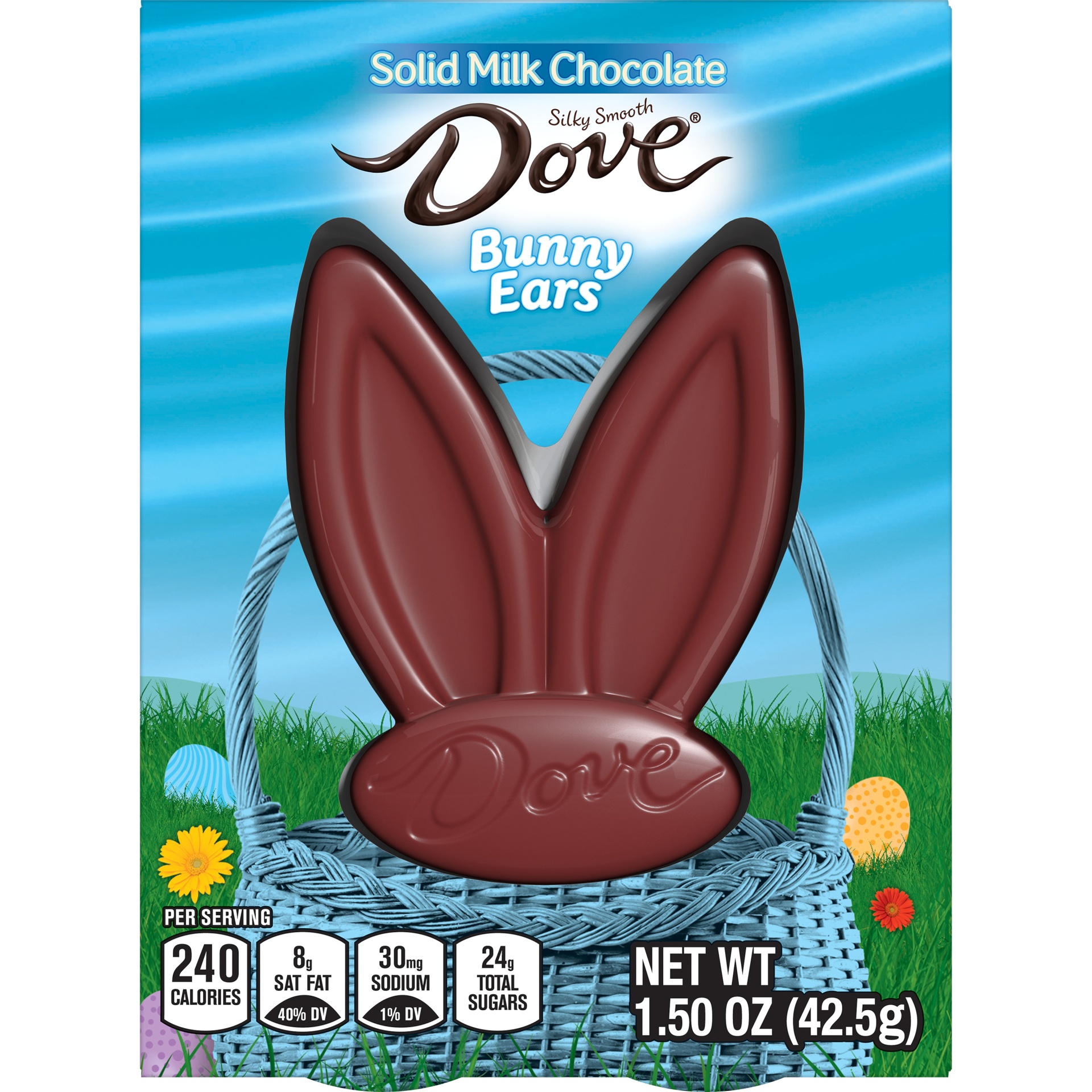 slide 1 of 7, Dove Milk Chocolate Easter Bunny Ears, 1.5 oz