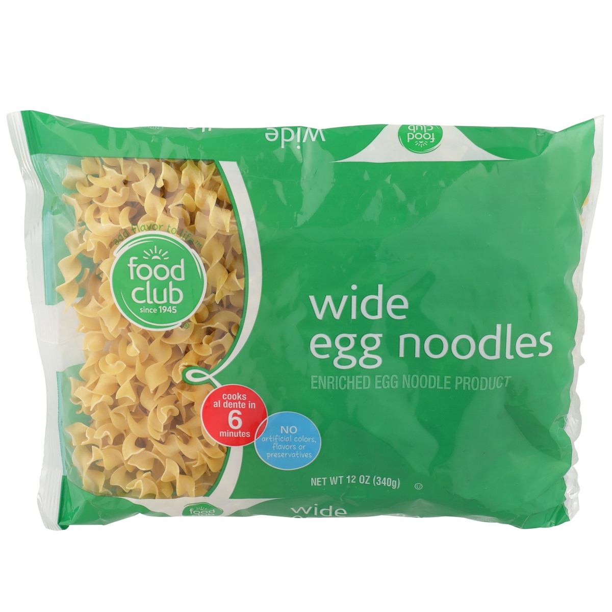 slide 1 of 1, Food Club Enriched Noodle Product, Wide Egg Noodles, 12 oz