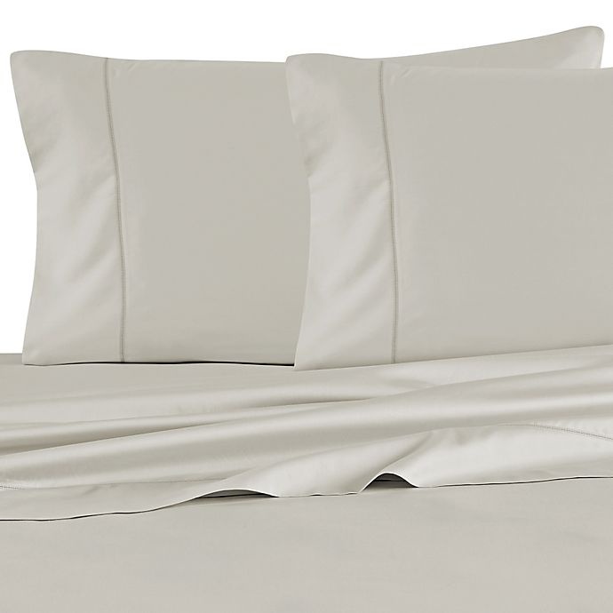 slide 1 of 1, Barbara Barry Feather Stitch King Pillowcases - Pebble, 2 ct