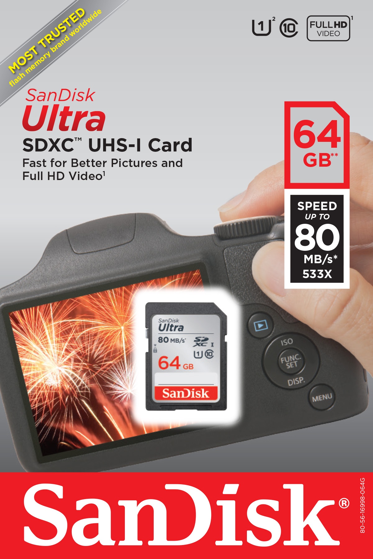 slide 1 of 1, SanDisk Ultra SDXC UHS Card, 64GB, 1 ct