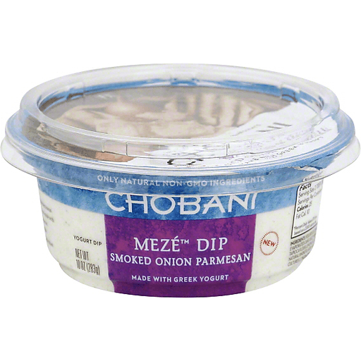 slide 1 of 1, Chobani Meze - Smoked Onion Parmesan Greek Yogurt Dip, 10 oz