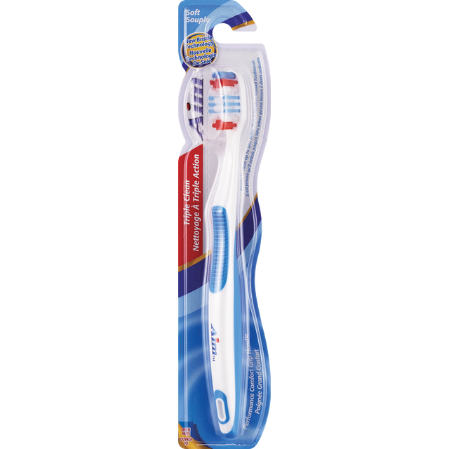 slide 1 of 1, Aim Triple Clean Toothbrush - Soft, 1 ct