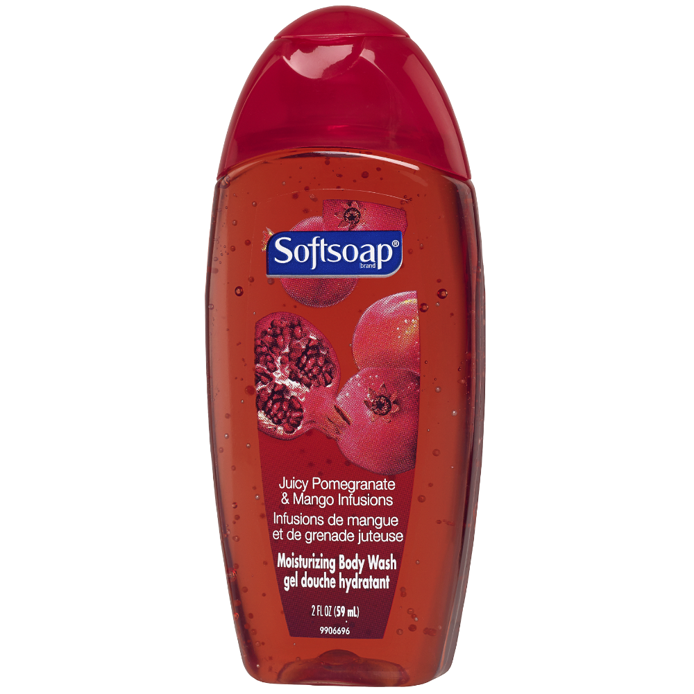 slide 1 of 6, Softsoap Pomegranate & Mango Infusions Moisturizing Body Wash, 2 oz