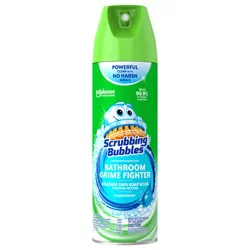 Scrubbing Bubbles Bathroom Grime Fighter Aerosol, Disinfectant Spray; Effective Tile, Bathtub, Shower and Overall Bathroom Cleaner (1 Aerosol Spray), Rainshower, 20 oz