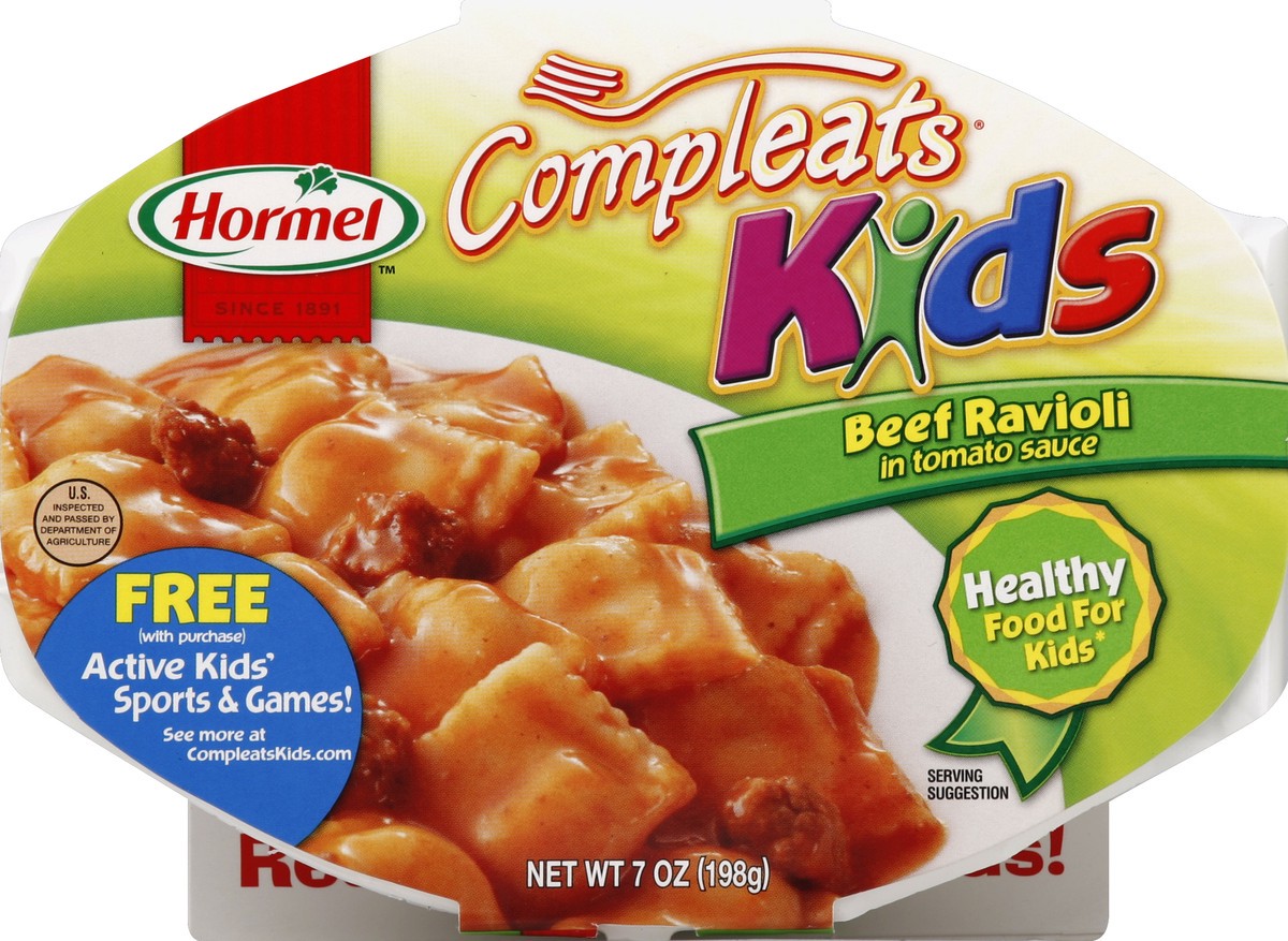 slide 5 of 6, Hormel Compleats Kids Beef Ravioli, 1 ct