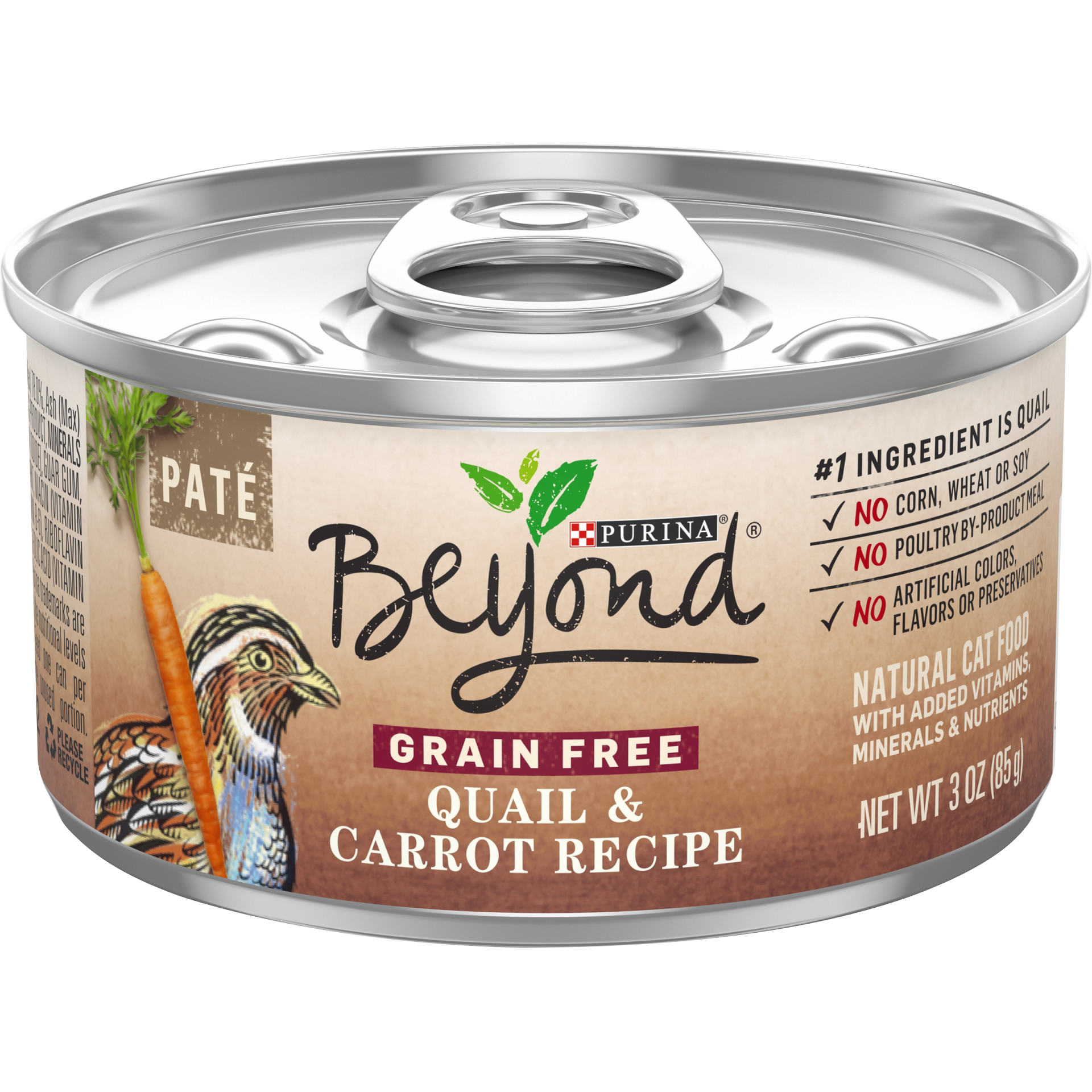 slide 1 of 7, Beyond Purina Beyond Natural Cat Food - Grain Free, Quail & Carrot, 3 oz