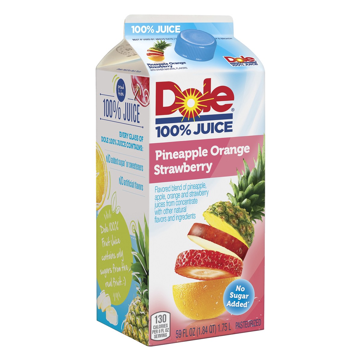 slide 2 of 10, Dole 100% Juice Flavored Blend Of Juices Pineapple Orange Strawberry 59 Fl Oz, 59 oz