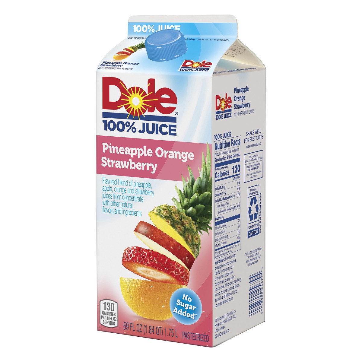 slide 3 of 10, Dole 100% Juice Flavored Blend Of Juices Pineapple Orange Strawberry 59 Fl Oz, 59 oz