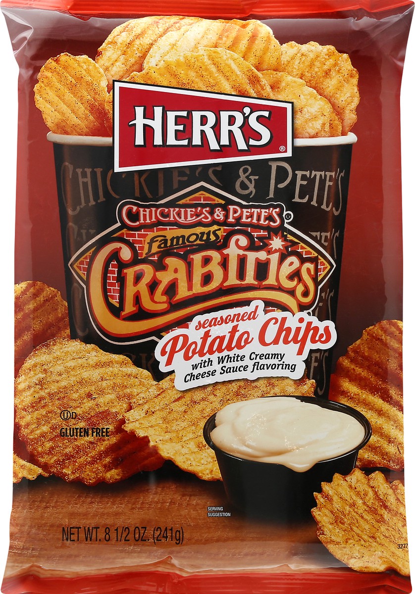 slide 3 of 10, Herr's Seasoned Potato Chips Famous Crabfries, 8.5 oz