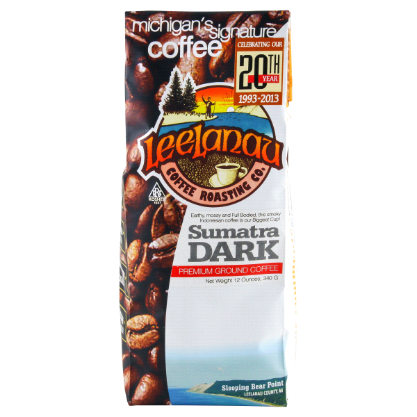 slide 1 of 1, Leelanau Sumatra Dark Premium Ground Coffee, 12 oz