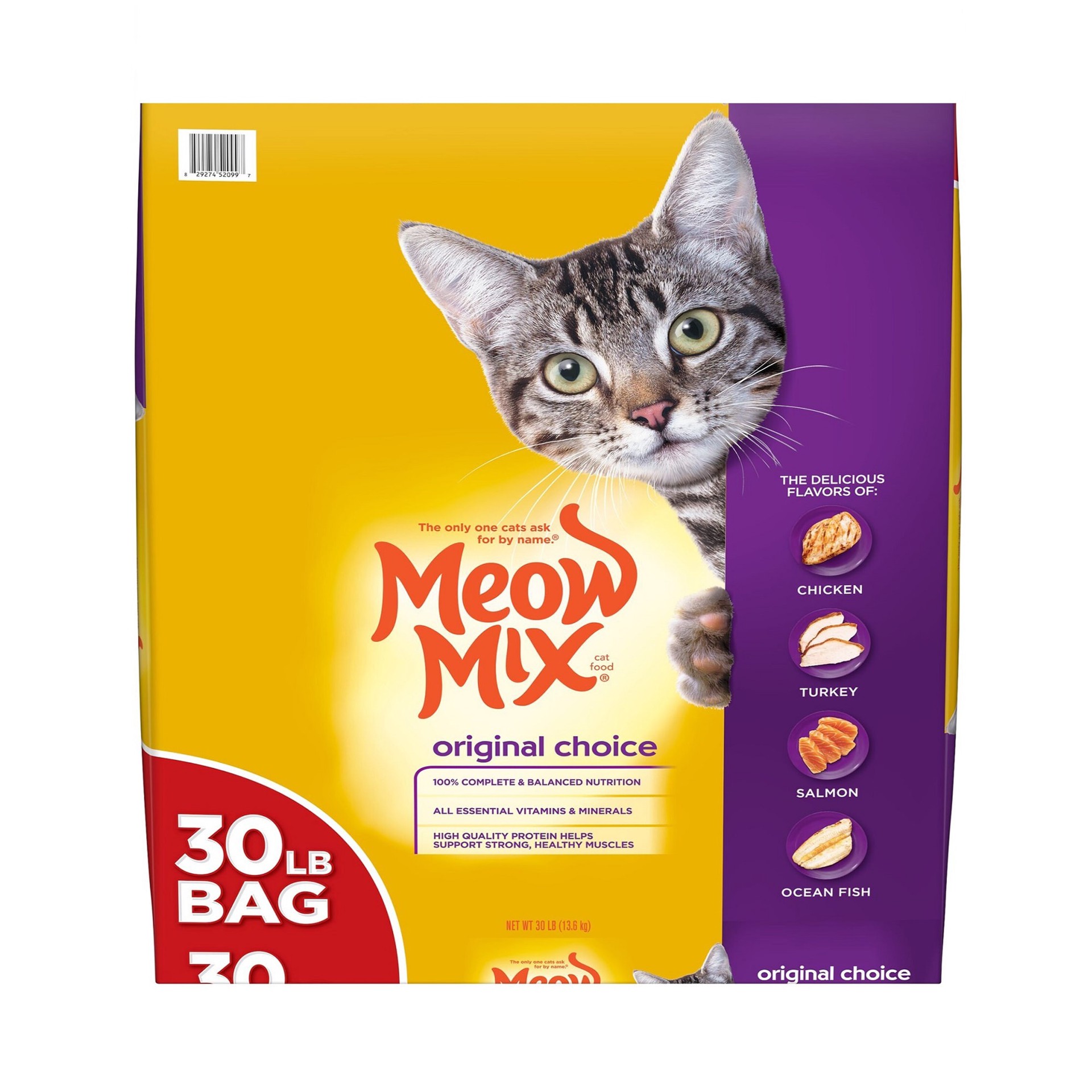 slide 1 of 12, Meow Mix Original Choice Cat Food 30 lb, 30 lb