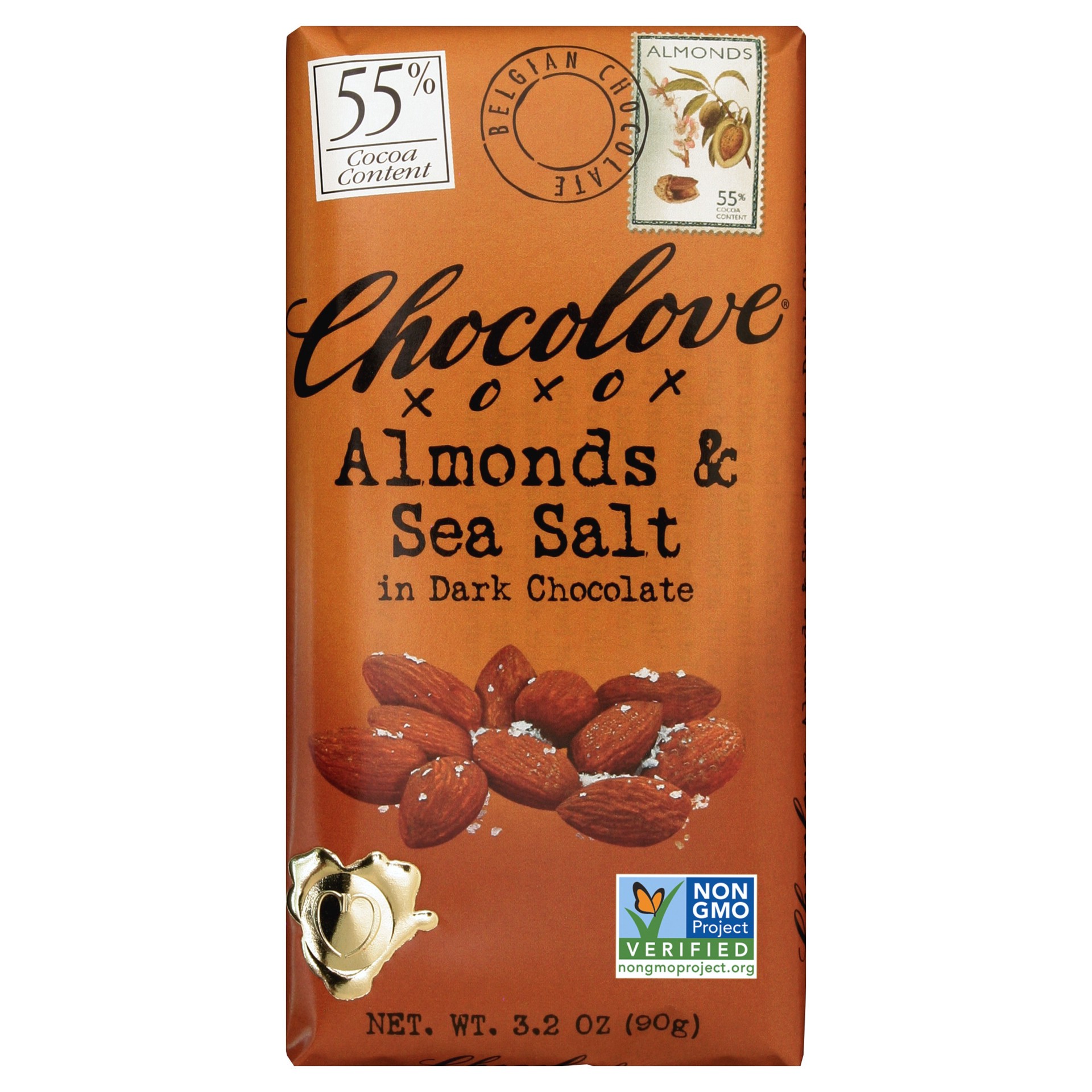 slide 1 of 1, Chocolove Almonds & Sea Salt In Dark Chocolate Bar, 