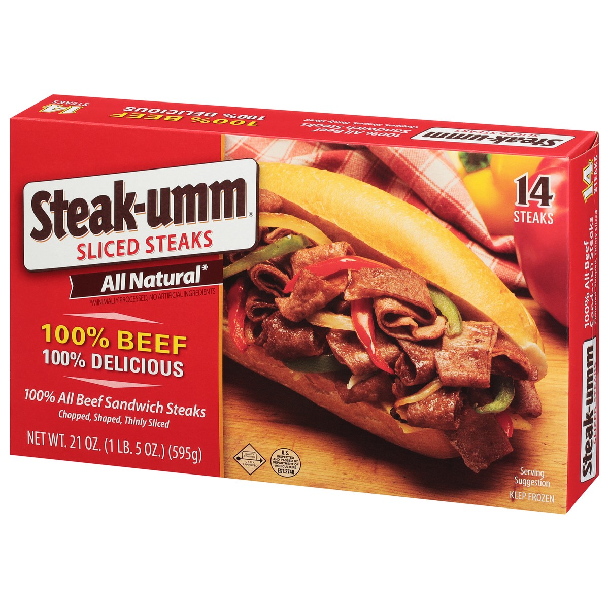 slide 8 of 13, Steak-umm Sliced Steaks 14 Each, 14 ct