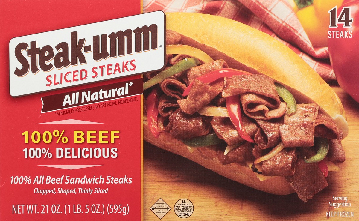 slide 3 of 13, Steak-umm Sliced Steaks 14 Each, 14 ct