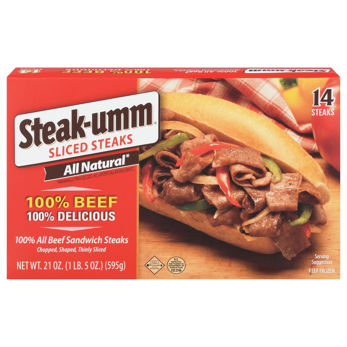 slide 1 of 1, Steak-umm Sliced Steaks 14 ea, 14 ct