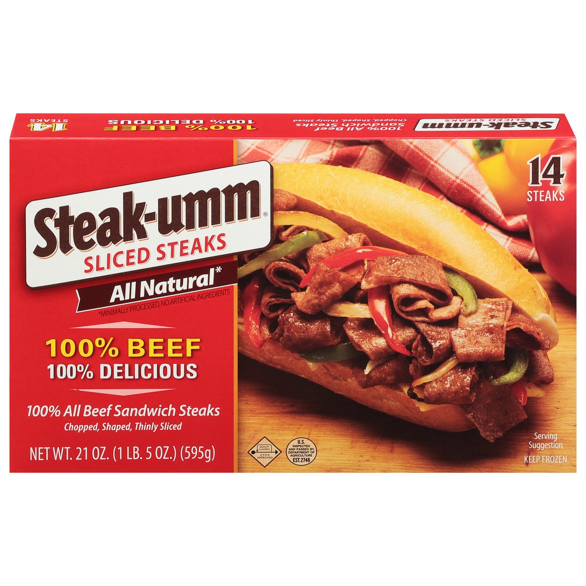 slide 1 of 13, Steak-umm Sliced Steaks 14 Each, 14 ct