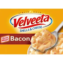 Velveeta Shells and Cheese Mac and Cheese with Bacon, 1 Box, for Easy Dinner or Dinner Sides, Made with Real Cheese, 10.3 oz