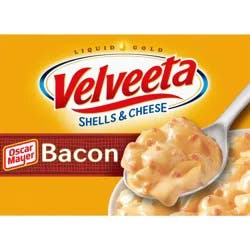Velveeta Shells and Cheese Mac and Cheese with Bacon, 1 Box, for Easy Dinner or Dinner Sides, Made with Real Cheese, 10.3 oz