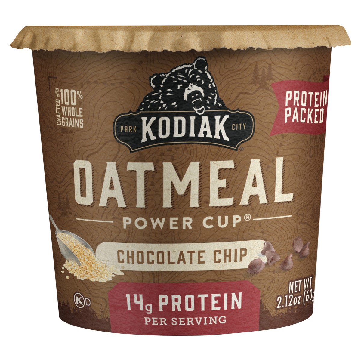 slide 1 of 3, Kodiak Cakes Oatmeal Power Cup, Chocolate Chip, 2.12 oz, 2.12 oz