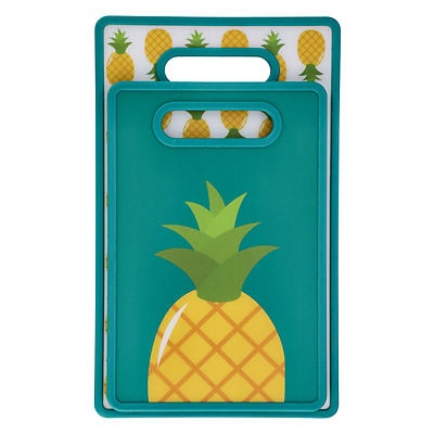 slide 1 of 1, Cook Prep Eat Pineapple Print Cutting Boards, 2 ct