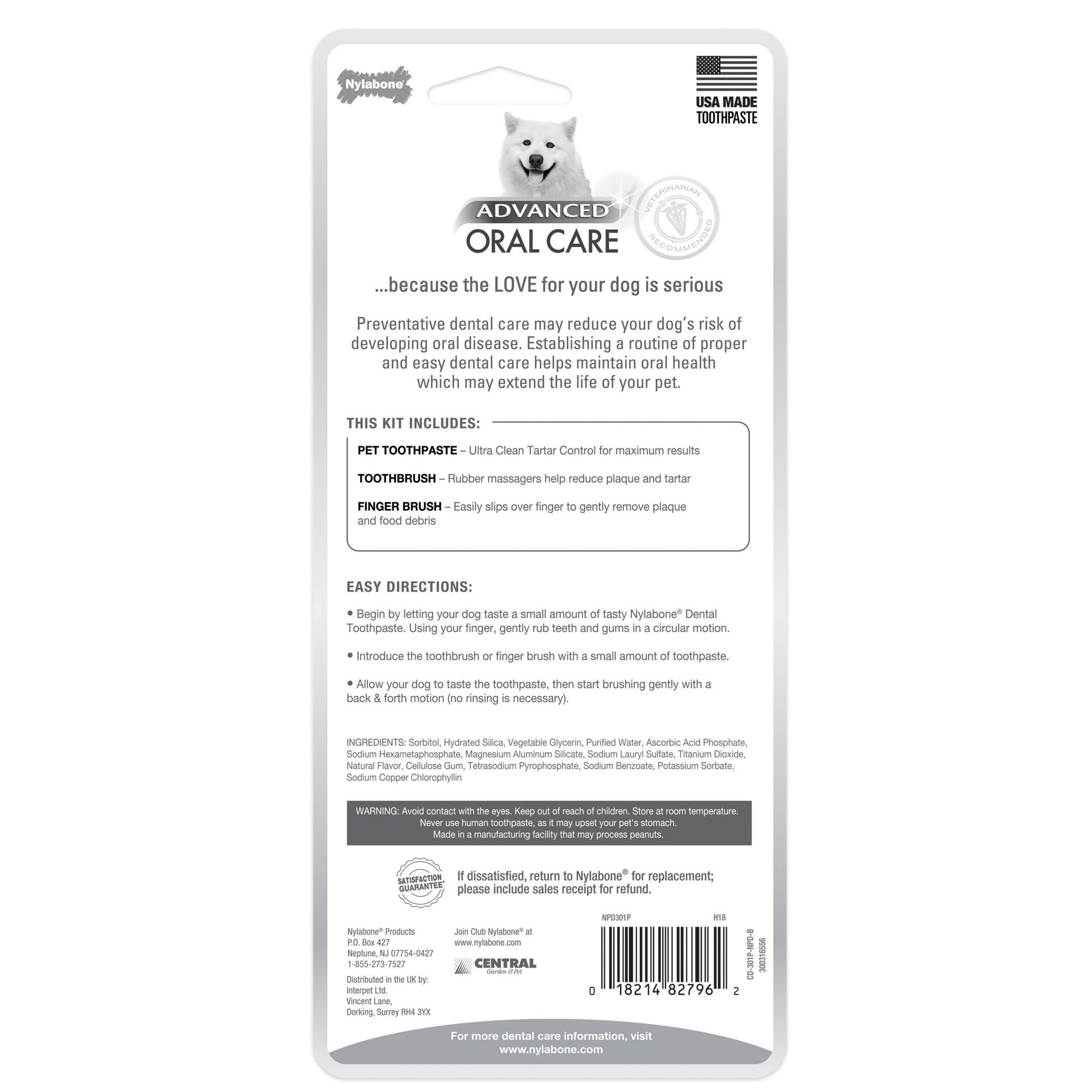 slide 7 of 10, Nylabone Advanced Oral Care Dog Dental Kit Original 2.5 Ounce (3 Count), 1 ct