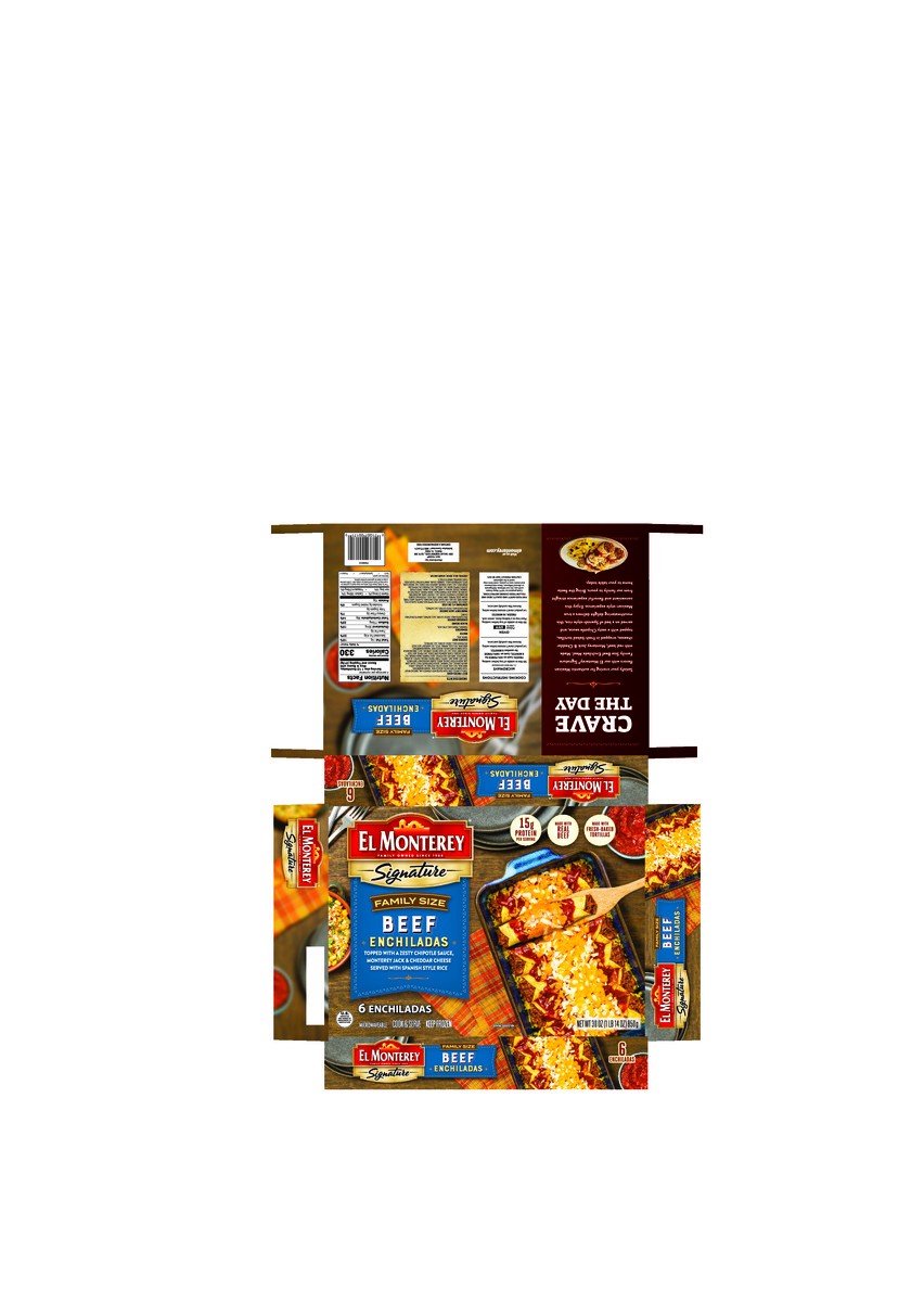 slide 4 of 12, El Monterey Signature Beef Enchiladas Family Size, 30 oz (Frozen), 30 oz
