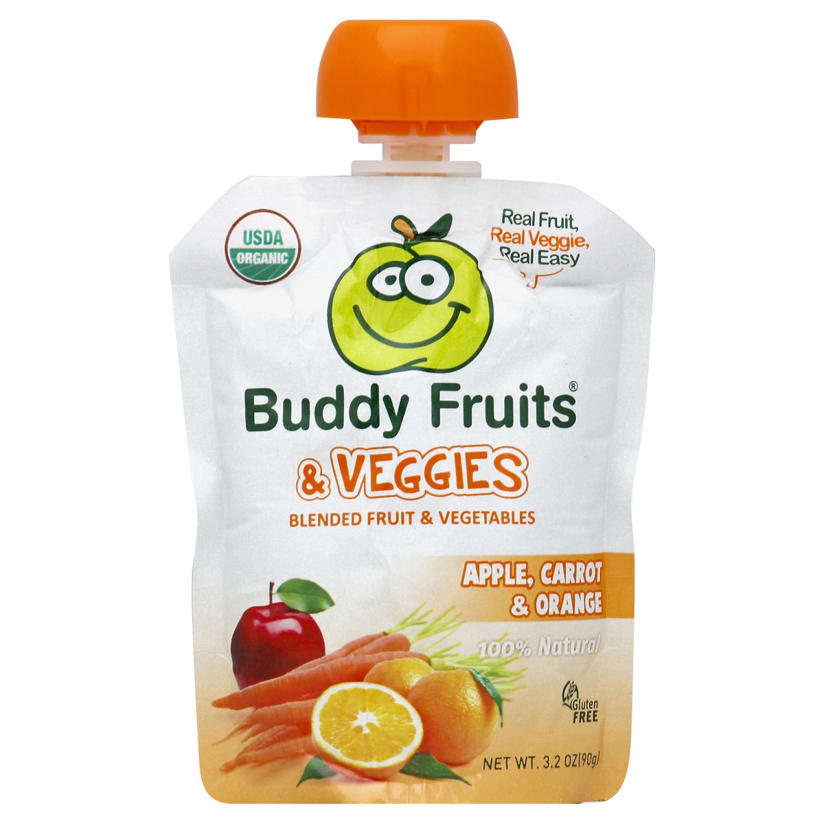 slide 2 of 3, Buddy Fruits Blended Fruit & Vegetable, Organic, 1 oz