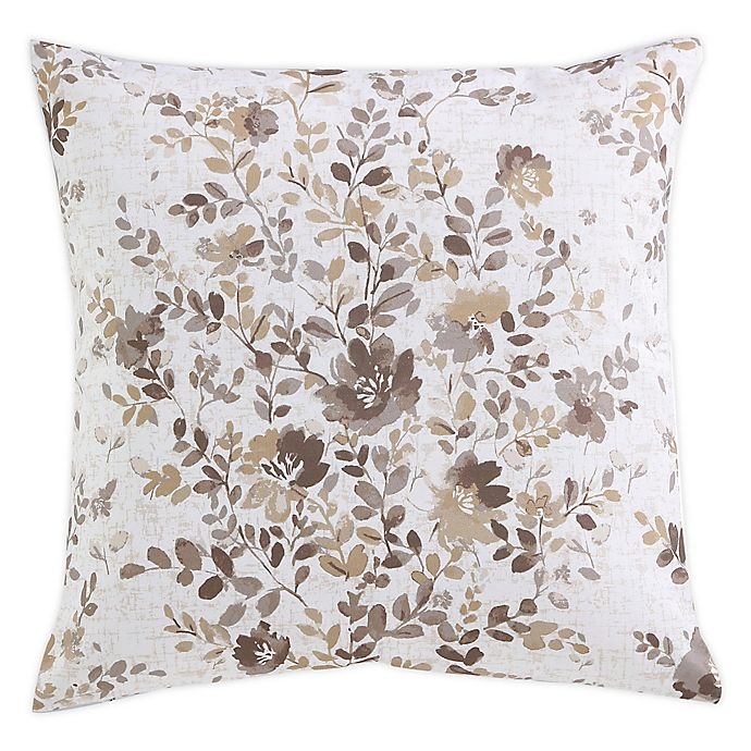 slide 1 of 1, Morgan Home Floral Square Throw Pillow Cover - Taupe, 1 ct