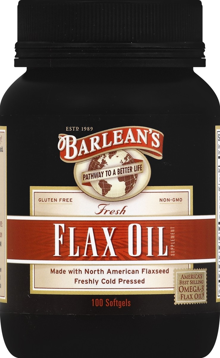 slide 1 of 2, Barlean's Flax Oil 100 ea, 100 ct