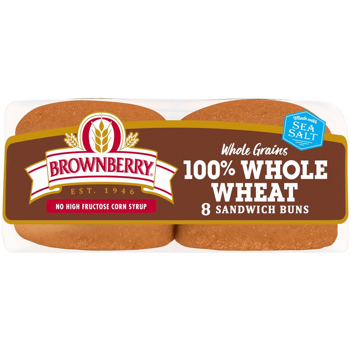 slide 4 of 6, Brownberry Whole Wheat Buns, 8 count, Soft Hamburger Buns, 16 oz Bag, 8 ct