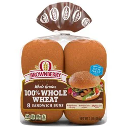BROWNBERRY Whole Grains 100% Whole Wheat Sandwich Buns