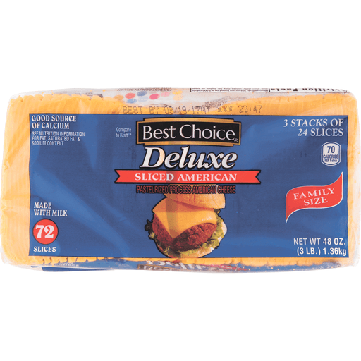 slide 1 of 1, Best Choice Deluxe Sliced American Cheese, 3 lb