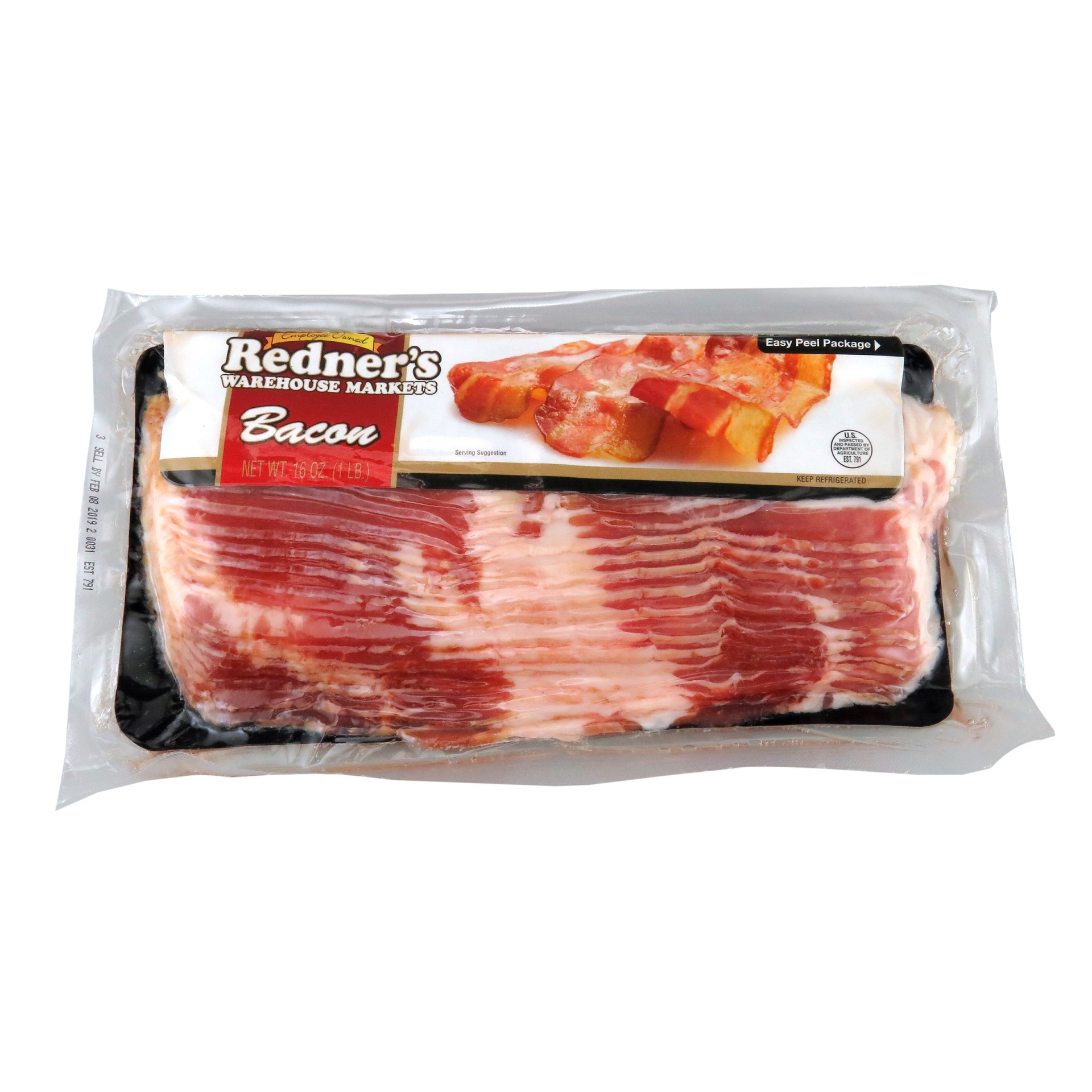 slide 1 of 1, Redner's Bacon, 16 oz