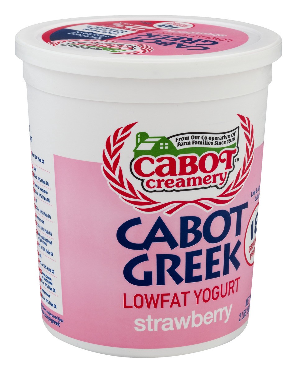 slide 2 of 9, Cabot Lowfat Strawberry Greek Yogurt, 2 lbs, 2 lb